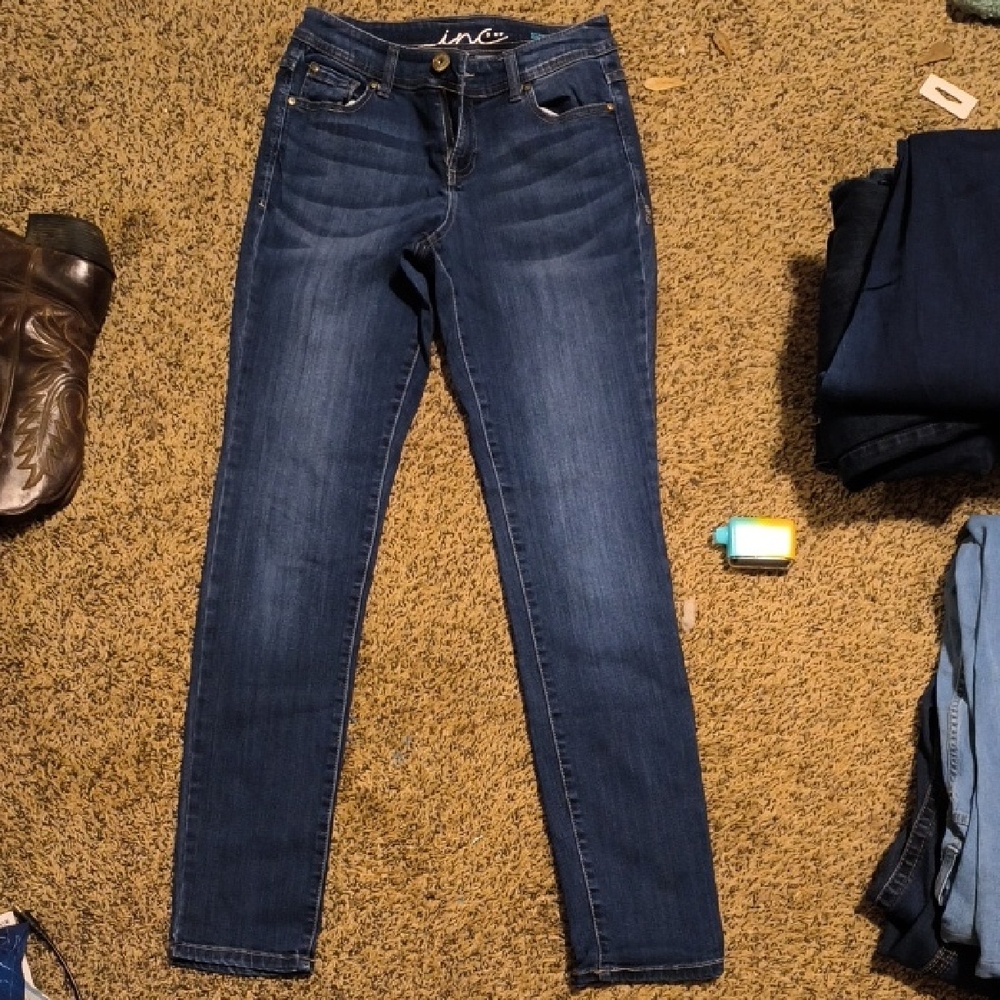 INC International Concepts Women's Dark Blue Skinny Jeans
